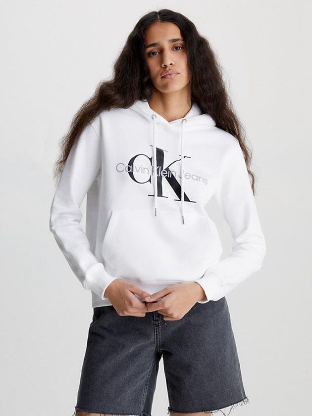 Calvin Klein USA Monogram Womens Hoodie White 5429306-DK